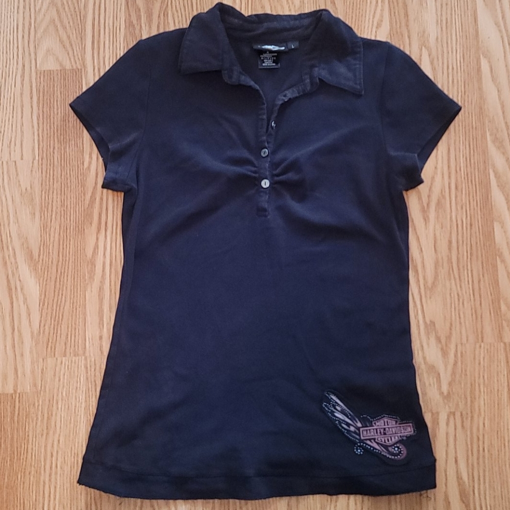 Stretchy Studded Harley-Davidson Polo